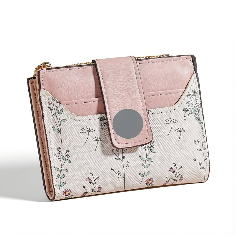 Multi Size Compatible Floral Women Wallet Fits ID Cards Credit Cards Beige - Image 2