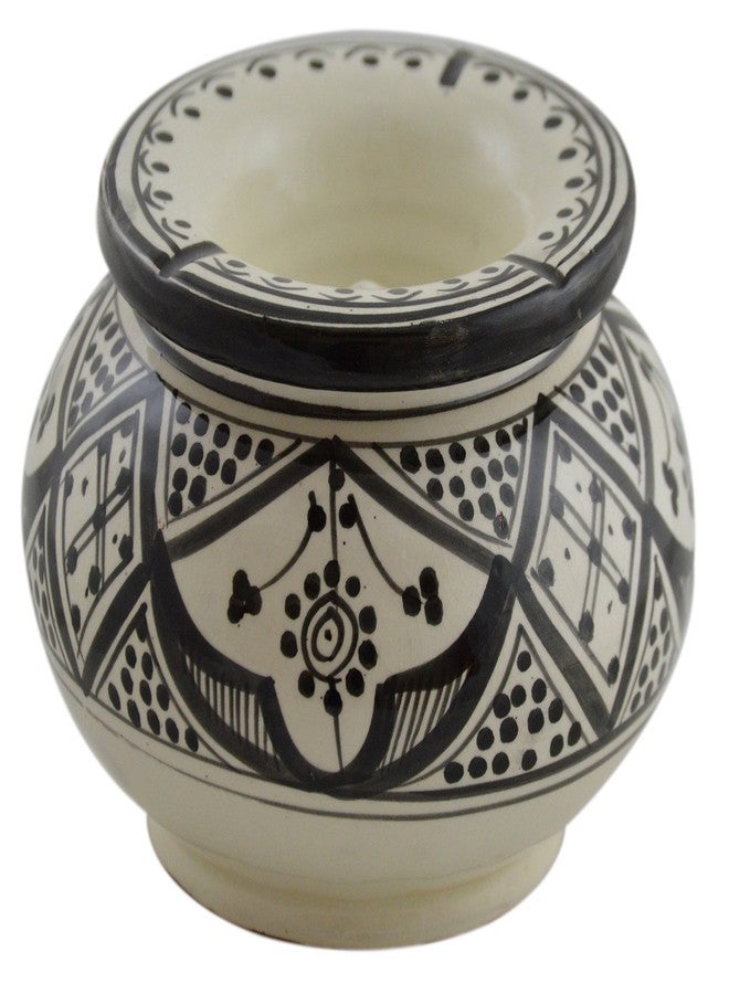 Treasures Of Morocco منافض سجائر سيراميك مغربية مصنوعة يدوياً، تصميم رائع بألوان زاهية، حجم كبير جداً - Image 1