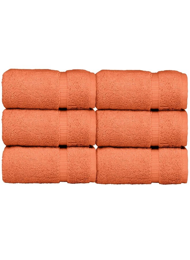 BC BARE COTTON Luxury Hotel & Spa Towel Turkish Cotton Washcloths - Coral - Dobby Border - Set of 6 - Image 3