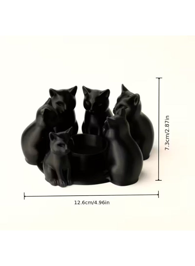 اوراکس 3D مطبوعة على شكل حلقة حامل شمعة القطة، شمعة ديكور سطح المكتب، ملحقات الحرف، للجو الدافئ، غرفة المعيشة وغرفة النوم ديكور المنزل، الحفلة والمهرجان (بدون شموع) - Image 4