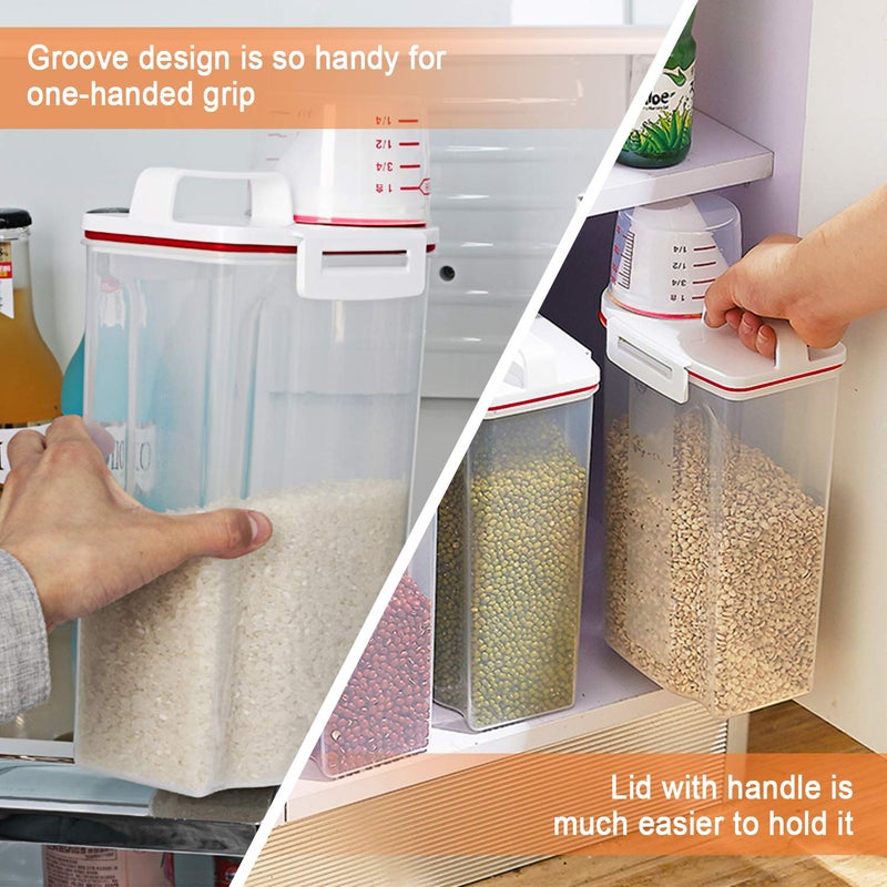 TBMax Rice Storage Bin Cereal Containers Dispenser with BPA Free Plastic + Airtight Design + Measuring Cup + Pour Spout (Red) - Image 5
