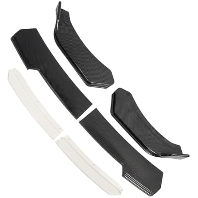 Jiawu Front Bumper Lip Chin, Prevents Collisions, Reduces Wind 4 Piece Front Bumper Lip Separator Carbon Fiber Pattern Sporty Double Layer for (43frbmiogu-13) - Image 3