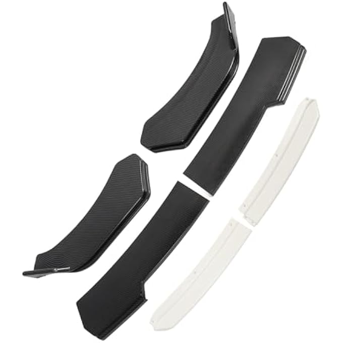 Jiawu Front Bumper Lip Chin, Prevents Collisions, Reduces Wind 4 Piece Front Bumper Lip Separator Carbon Fiber Pattern Sporty Double Layer for (43frbmiogu-13) - Image 2