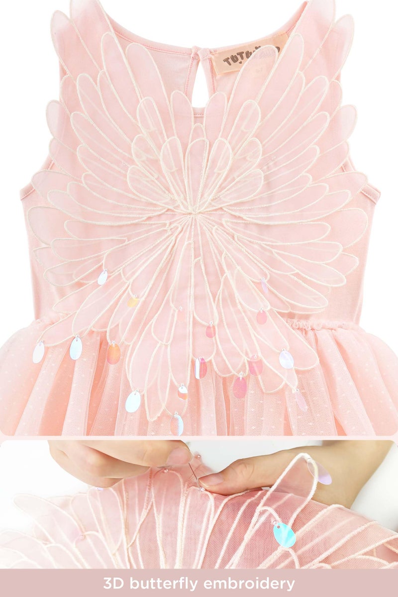 TUTULAND Tutu Dress for Girls - Toddler Tulle Dresses Tiered Layered Girls Butterfly Dress for Wedding Birthday Photo Prop - Image 2