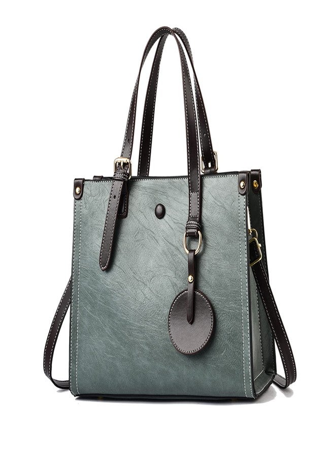 FANDARE Women Handbag Tote Bag Top Handle Bag PU Leather Shoulder Bag Satchel Bag with Adjustable Shoulder Strap Crossbody Bag Messenger Bag for Work Travel Office Party Shopping Green - Image 1