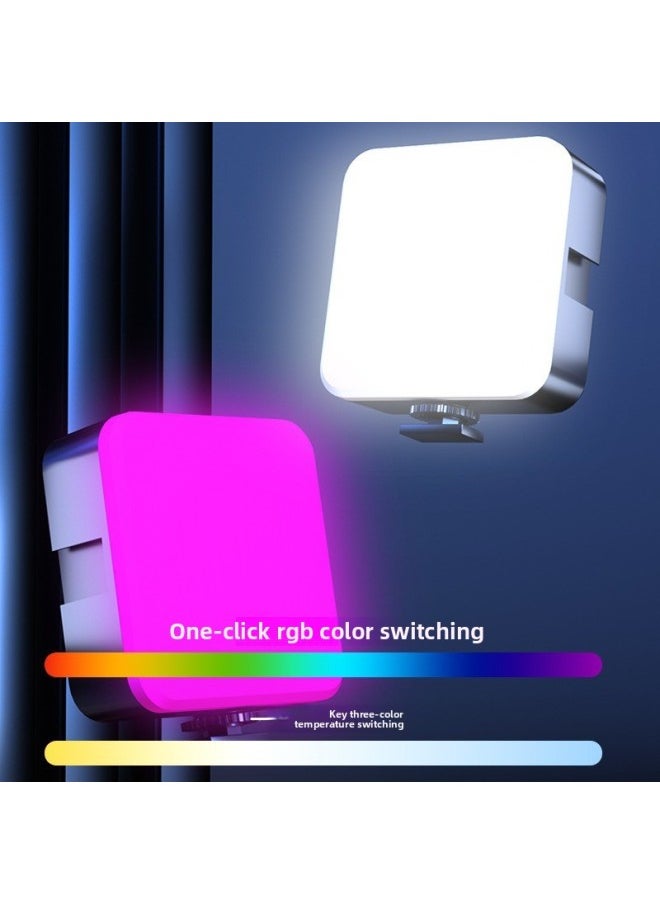 Generic - Customized Handheld Photography Lighting Selfie Fill Light Flap Pocket Pants Light Processing Rgb Cyberpunk Mini Live Broadcast Lighting-Specification:Pocket Light - Monochrome White Light (battery Version) + Desktop Tripod - Image 1