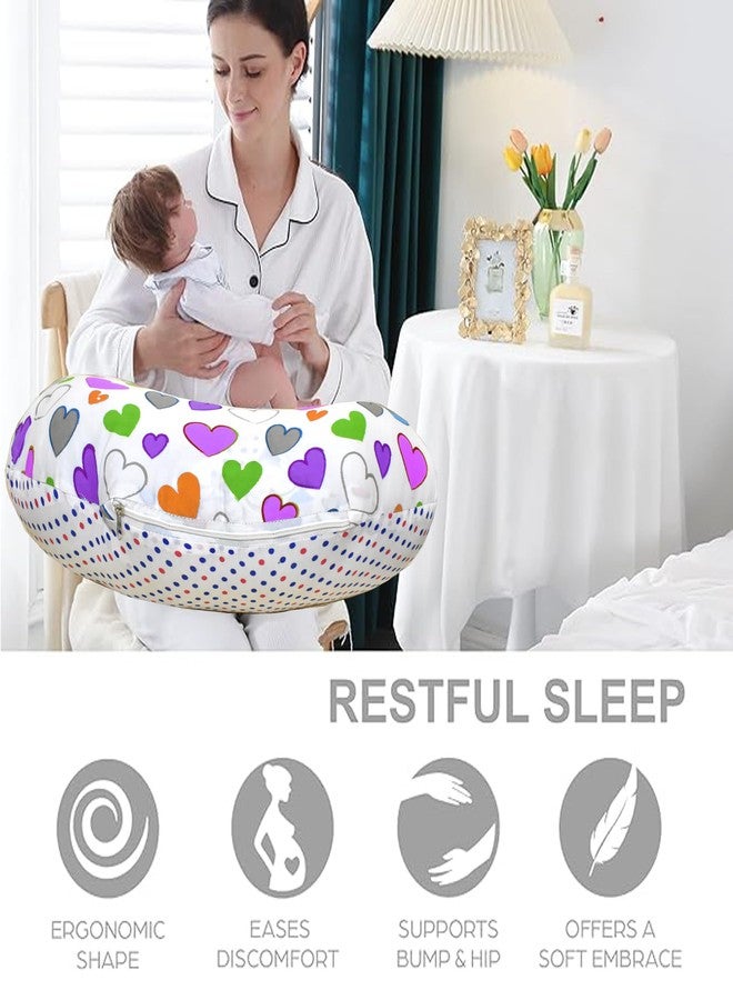 VParents Multipurpose Baby Feeding Nursing Cum Maternity Pillow for New Born Cotton, Recommended for Maternity, Nursing, Medical Daisy (Purple) 110251 - Image 5