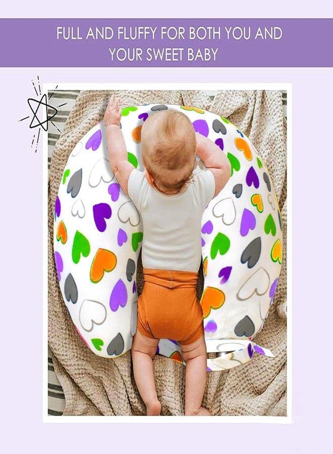 VParents Multipurpose Baby Feeding Nursing Cum Maternity Pillow for New Born Cotton, Recommended for Maternity, Nursing, Medical Daisy (Purple) 110251 - Image 3