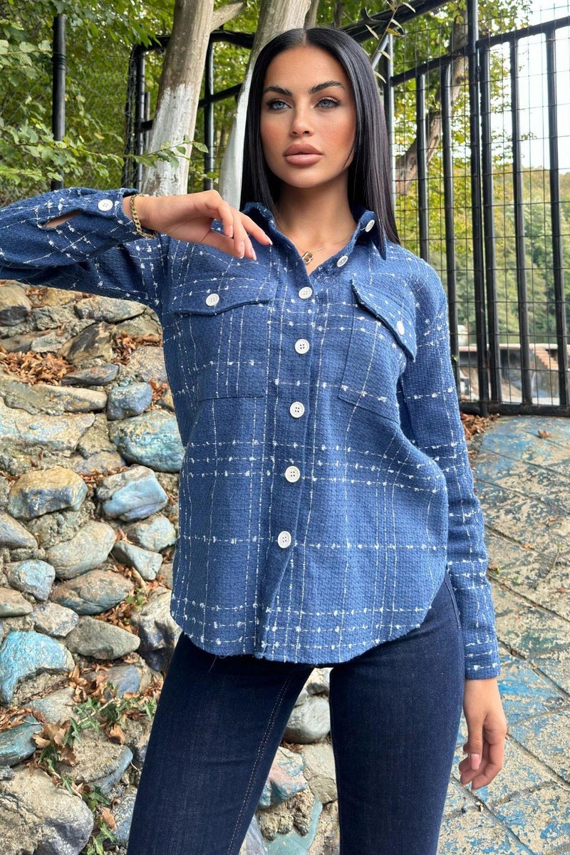 Weshaya Jacket Women Blue-Ecru - Image 5