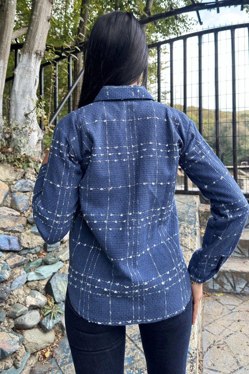 Weshaya Jacket Women Blue-Ecru - Image 4