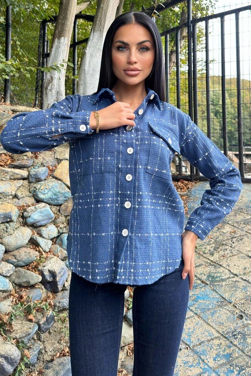 Weshaya Jacket Women Blue-Ecru - Image 3