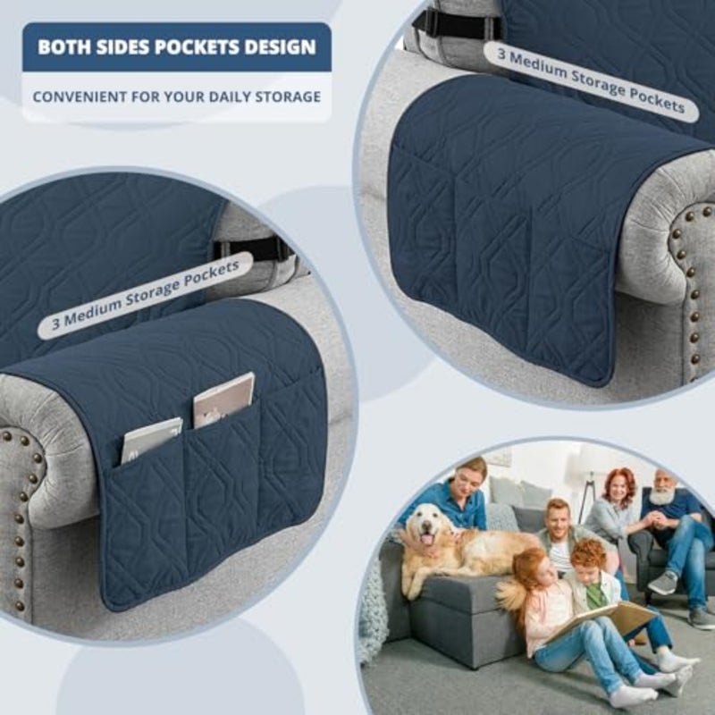 Couch Cover, Waterproof Sofa Covers, Cushion Protector with Non-Skid Backing and Elastic Straps, Dog Couch Cover Protector for 1/2/3/4 Seater, Covers for Dogs Pets 4 Seater Sofa - Image 5