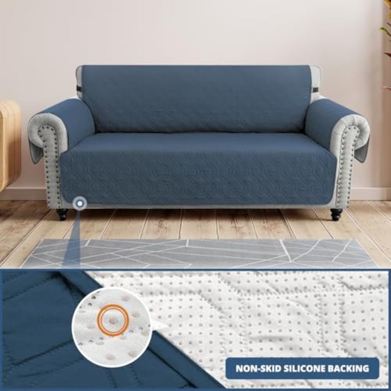 Couch Cover, Waterproof Sofa Covers, Cushion Protector with Non-Skid Backing and Elastic Straps, Dog Couch Cover Protector for 1/2/3/4 Seater, Covers for Dogs Pets 4 Seater Sofa - Image 2