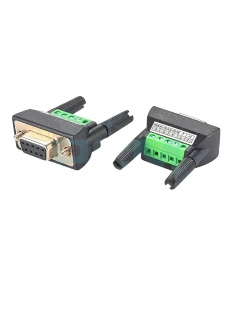 TECHTONICS TECHTONICS Mini DB9FtoTB Mini Female DB9 to Terminal Block Adapter Serial Port Converter Screw Terminal  - Image 1