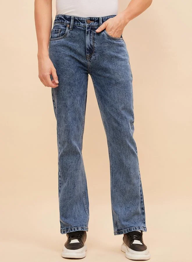 HIGH STAR Mid Rise Washed Regular Fit Jeans by Styli