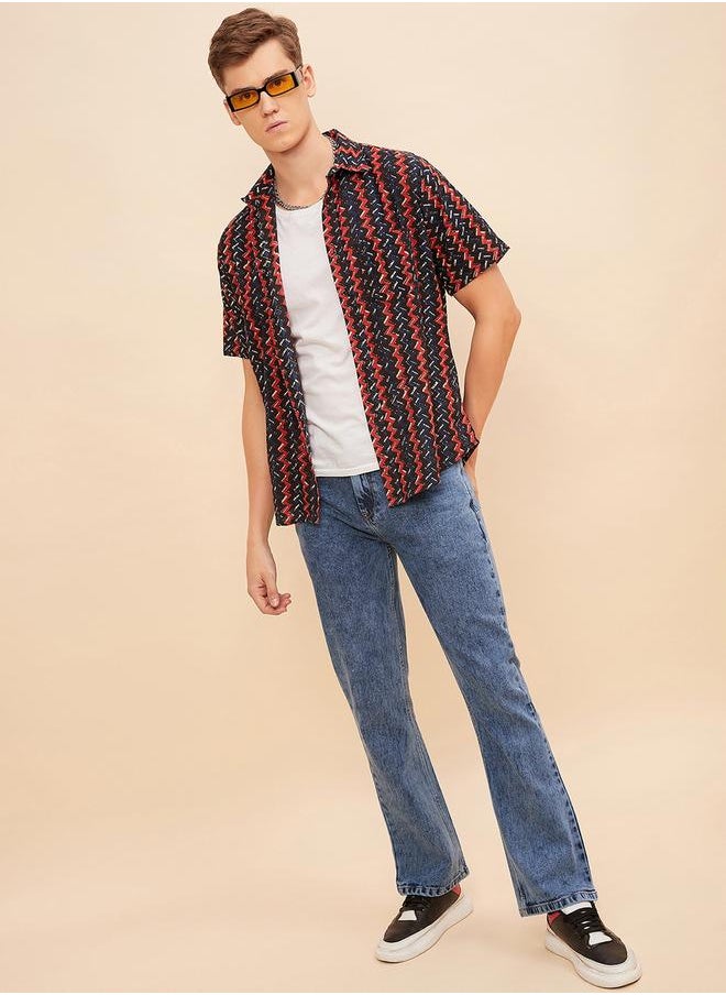 HIGH STAR - Mid Rise Washed Regular Fit Jeans by Styli - Image 1