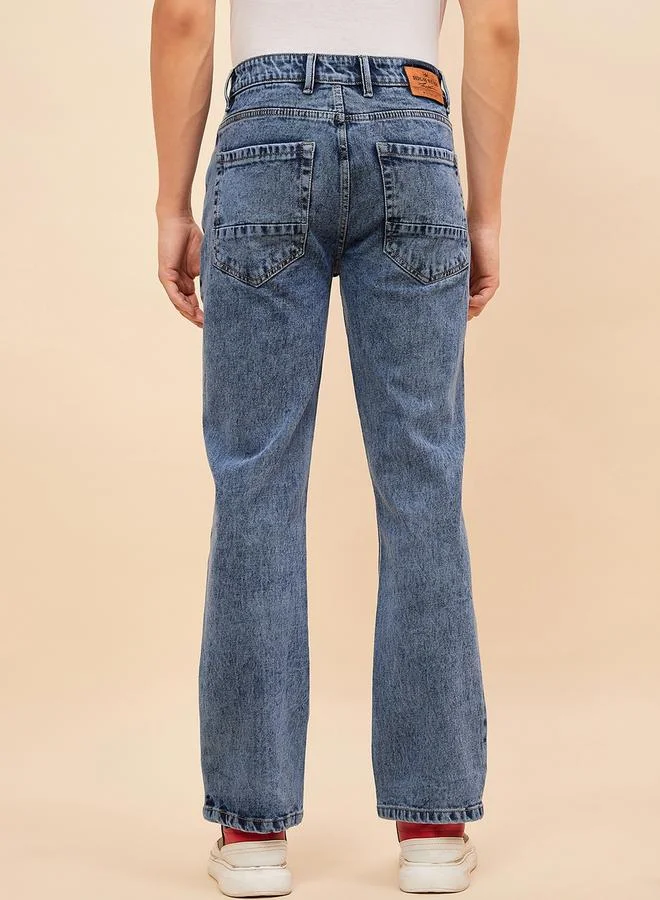HIGH STAR Mid Rise Washed Regular Fit Jeans by Styli