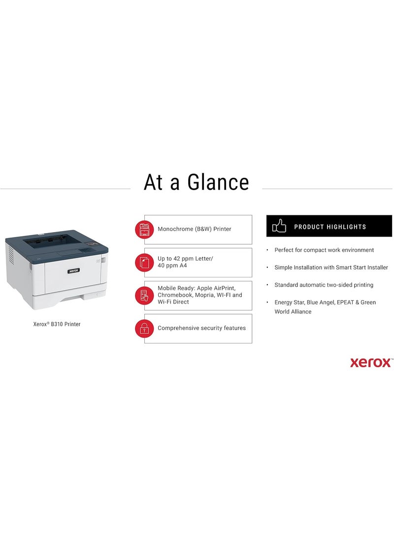 xerox B310dni A4 40ppm Black & White (Mono) Wireless Laser Printer with Duplex 2-Sided Printing  - Image 2