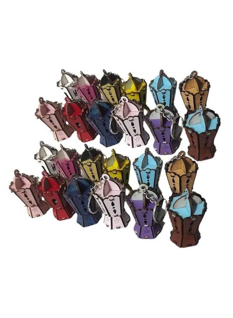 فانوس خشب ميداليه ( 12 قطعه ) - متعدد الالوان - Image 1