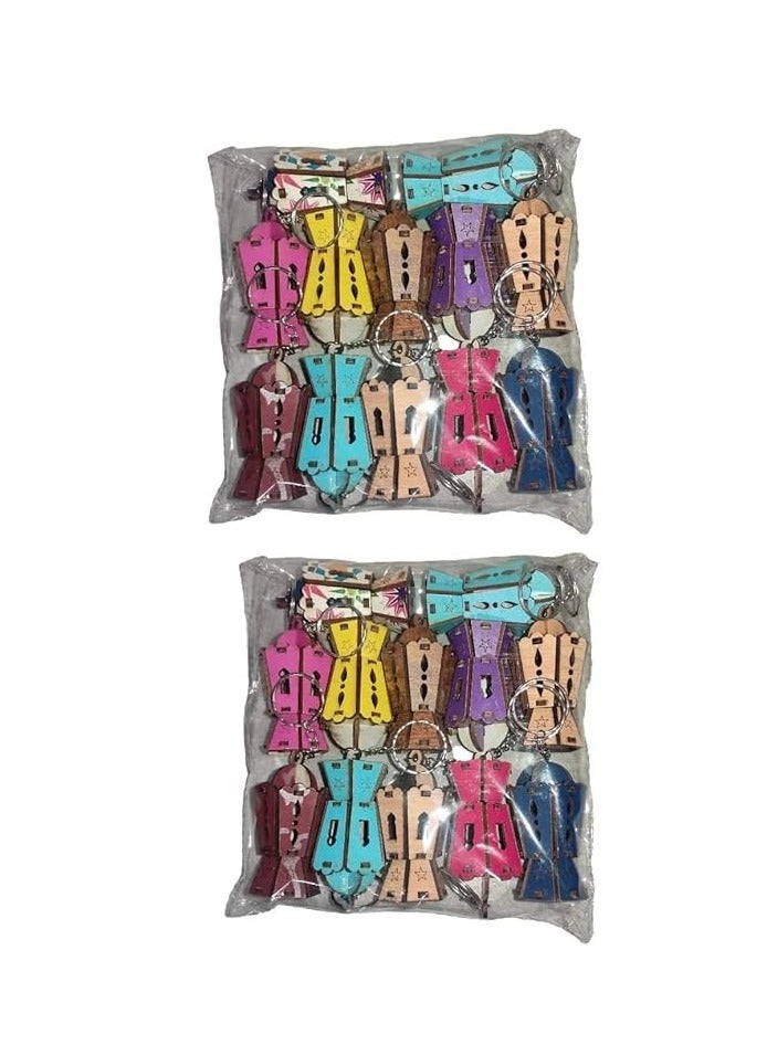 فانوس خشب ميداليه ( 12 قطعه ) - متعدد الالوان - Image 2