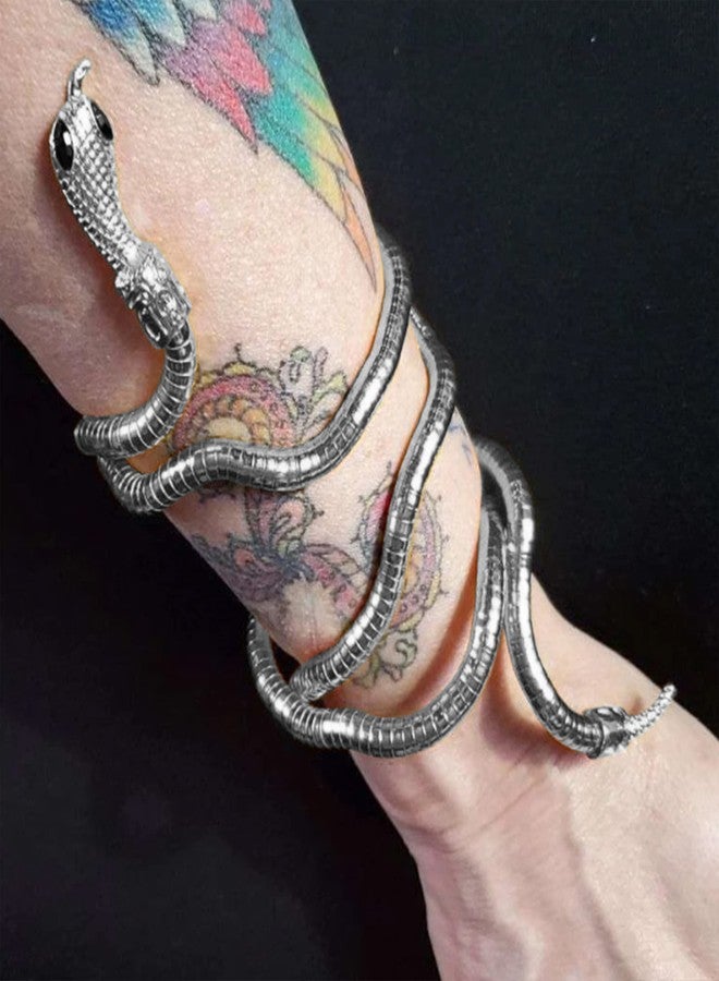 Dcfywl731 Snake Jewelry Set for Women Glexible Snake Bracelet Necklace Earrings Ring Sets Punk Gothic Jewelry Party Favors Cosplay Medusa Costume Accessories - Image 3