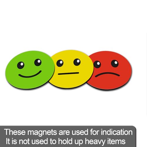 Magrooyar 60 Pcs 1” Red Green Yellow Smiley Face Magnets, Colored Magnetic Dots for Whiteboard, Refrigerator, Office, Classroom (60, Red/Green/Yellow-Colors) - Image 5