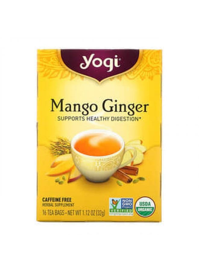 Yogi Tea - Yogi Tea, Mango Ginger, Caffeine Free, 16 Tea Bags, 112 oz (32 g) - Image 1