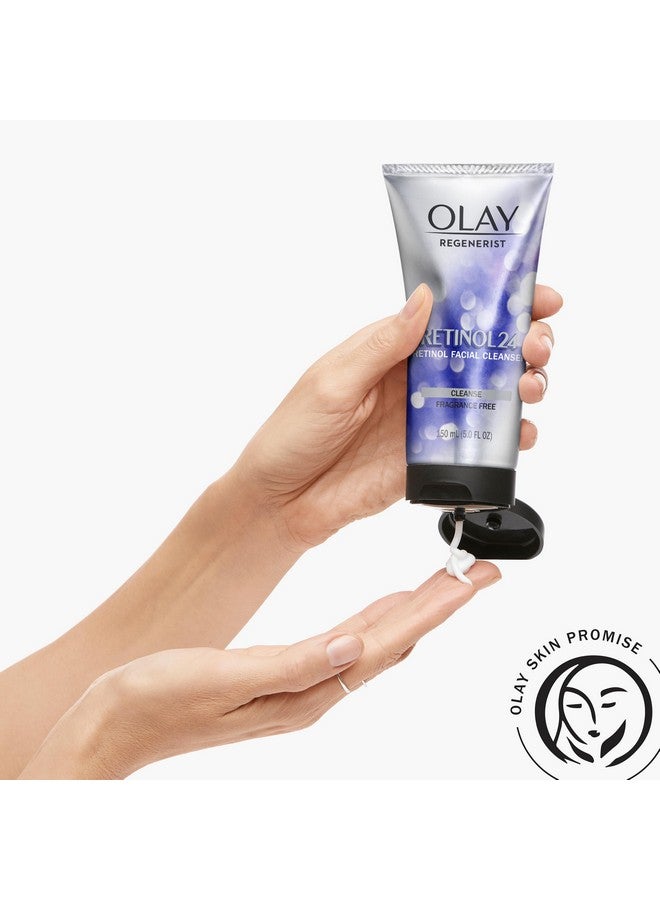 Olay Retinol 24 Duo Pack, Renewing Exfoliating Cleanser, FragranceFree 5.0 FL oz, Night Moisturizer, Fragrance-Free, 1.7 oz, 4ct Retinol Cleansing Melts - Image 4
