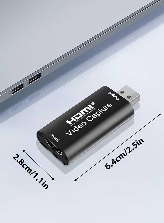 بشكل مختصر كرتات التقاط الصوت والفيديو المحمولة، تسجيل HDMI إلى USB 2.0 1080P 4K عبر ربط كاميرا DSLR كاميرا فيديو كاميرا الأكشن لالتقاط عالية الدقة، البث المباشر، المؤتمرات الفيديوية، التدريس، الألعاب - Image 2