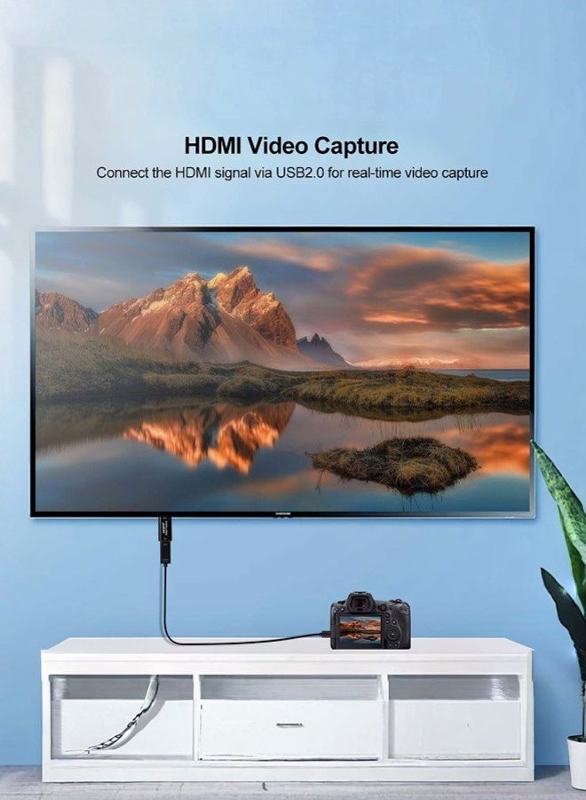 بشكل مختصر كرتات التقاط الصوت والفيديو المحمولة، تسجيل HDMI إلى USB 2.0 1080P 4K عبر ربط كاميرا DSLR كاميرا فيديو كاميرا الأكشن لالتقاط عالية الدقة، البث المباشر، المؤتمرات الفيديوية، التدريس، الألعاب - Image 4