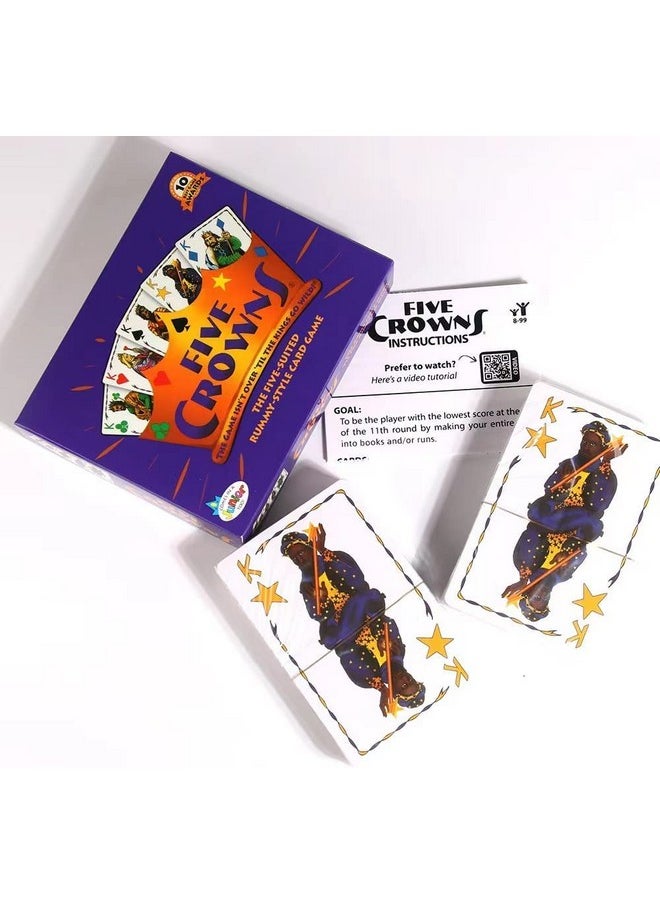 PLUSPOINT - PLUSPOINT Five Crowns Card Game,The Game Isn't Over Until The Kings Go Wild!,5 Suited Rummy-Style Card Game Family Game for Traveling for Ages 8+ - Image 1