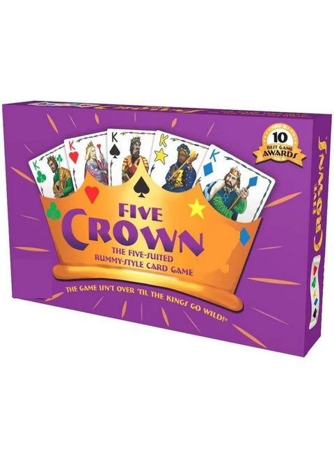 PLUSPOINT Five Crowns Card Game,The Game Isn't Over Until The Kings Go Wild!,5 Suited Rummy-Style Card Game Family Game for Traveling for Ages 8+