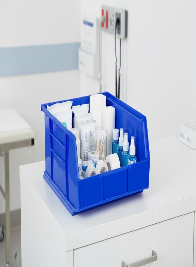 HE HUDSON EXCHANGE Hudson Exchange 11" x 11" x 5" (3 Pack) Plastic Stackable Storage Bin and Hanging Container, Blue - Image 3