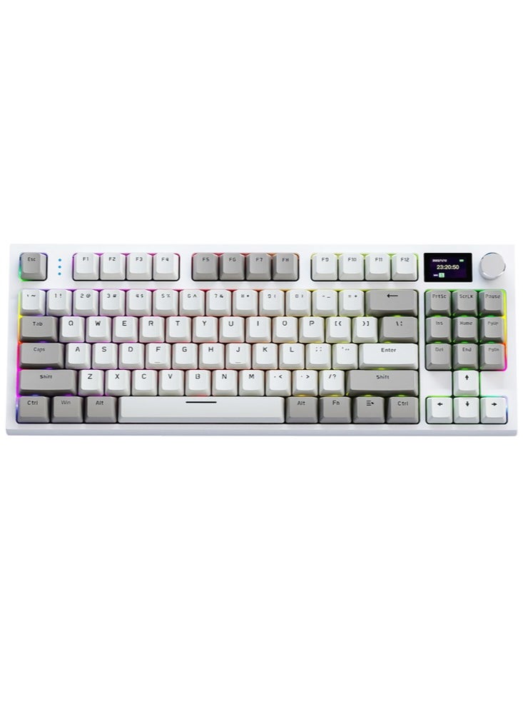 Attack Shark - K86 RGB Wireless Gasket Mechanical Keyboard,Triple Mode Bluetooth5.0/2.4G/USB-C 87 Keys Hot Swappable Gaming Keyboard, 4000 mAh Battery 1.2'' HD OLED Display Volume Rotary Button for Games and Work - Image 1