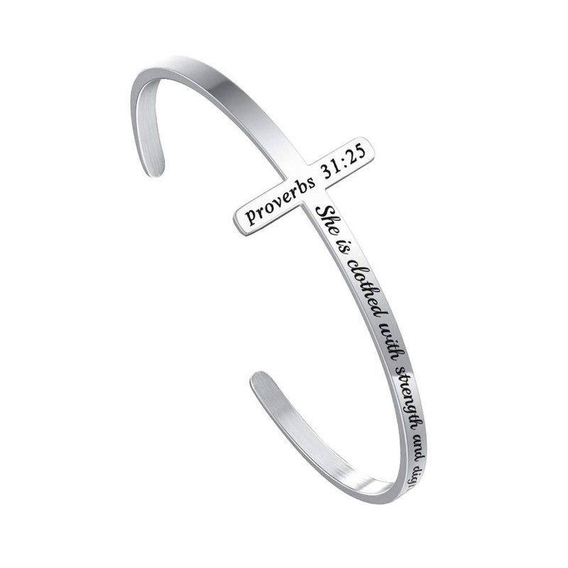 M MOOHAM Easter Gifts - Christian Gifts for Women, Religious Cross Bracelets Bible Verse Mantra Jewelry, Inspirational Bracelet Confirmation Gifts for Women Teen Girls Daughter - Image 1