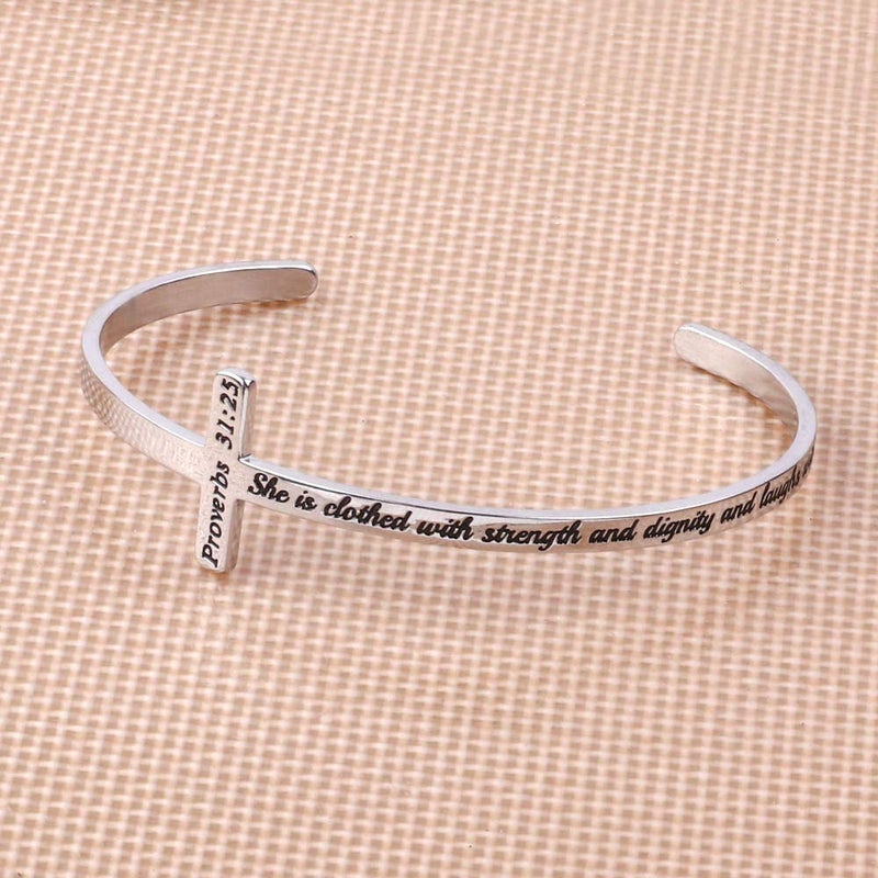 M MOOHAM Easter Gifts - Christian Gifts for Women, Religious Cross Bracelets Bible Verse Mantra Jewelry, Inspirational Bracelet Confirmation Gifts for Women Teen Girls Daughter - Image 3