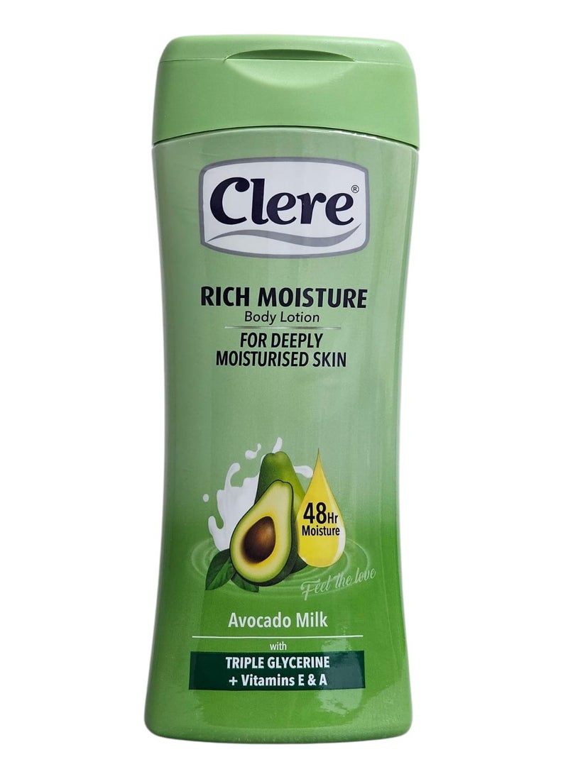 كلير لوشن للجسم ترطيب غني لبشرة مرطبة بعمق .حليب الأفوكادو 400مل