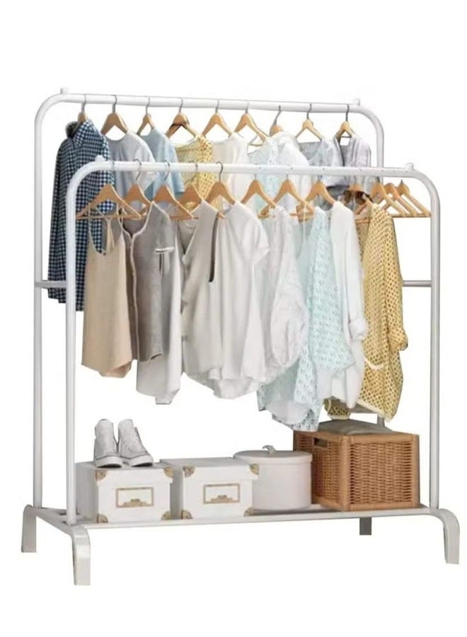 كادي ون منظم علاقة ملابس لغرفة النوم بعمود مزدوج متعدد الوظائف، أبيض - 55.12 × 109.98 × 145.03 سم - Image 1