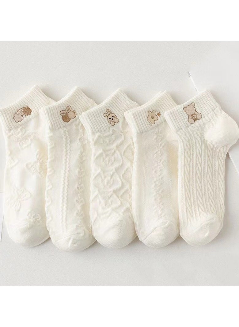 Generic - Women Absorb Sweat and Deodorize Socks 5 Pairs High Quality Socks One Size Fits All - Image 1