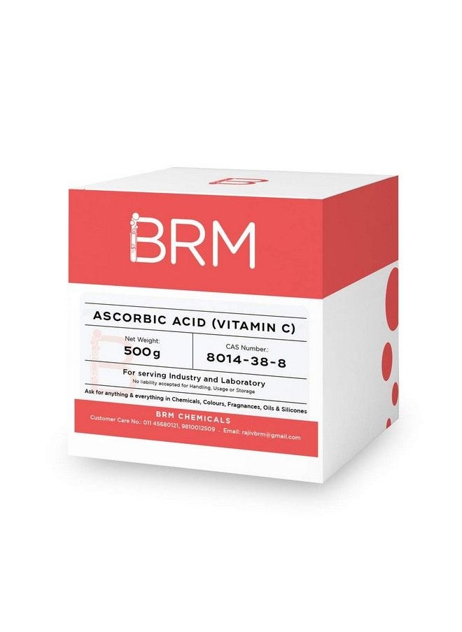 BRM CHEMICALS - Ascorbic Acid Vitamin C Powder 500 Grams For Serum Making Anti Ageing Beauty Formulations Lotion Making Cosmetic Making & Diy Personal Care For Face Hair Skin & Body - Image 1