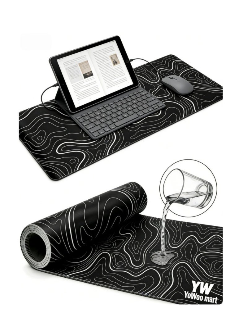 لوحة ماوس مقاومة للماء للألعاب – لوحة ماوس كبيرة ممتدة مانعة للانزلاق للاعبين، سطح دقيق، تصميم متين، لوحة ماوس لأجهزة الكمبيوتر المحمولة للألعاب، لوحة ماوس كبيرة للمكتب، لوحة مفاتيح الكمبيوتر الشخصي مانعة للانزلاق 900 * 400 * 3 مم، سماكة أكبر، حصيرة طاولة مطاطية فائقة، حواف مصممة للماوس ولوحة المفاتيح، للألعاب في المنزل والمكتب - Image 1