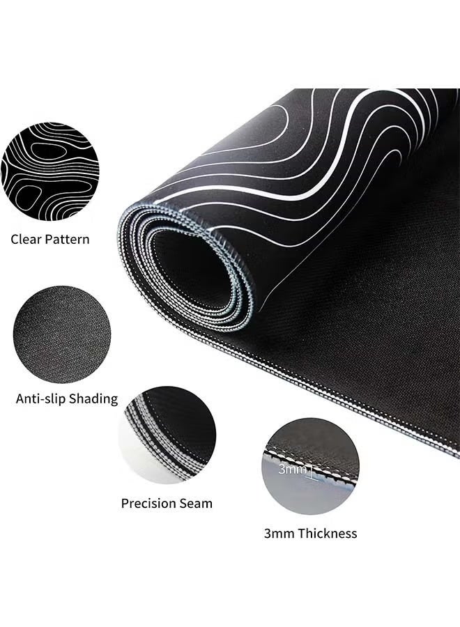 لوحة ماوس مقاومة للماء للألعاب – لوحة ماوس كبيرة ممتدة مانعة للانزلاق للاعبين، سطح دقيق، تصميم متين، لوحة ماوس لأجهزة الكمبيوتر المحمولة للألعاب، لوحة ماوس كبيرة للمكتب، لوحة مفاتيح الكمبيوتر الشخصي مانعة للانزلاق 900 * 400 * 3 مم، سماكة أكبر، حصيرة طاولة مطاطية فائقة، حواف مصممة للماوس ولوحة المفاتيح، للألعاب في المنزل والمكتب - Image 4