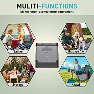Dhadh Portable Toilet for Adults Camping,Portable Travel Toilet with Lid,Foldable Portable Emergency Potty for Car/Outdoor - Image 4