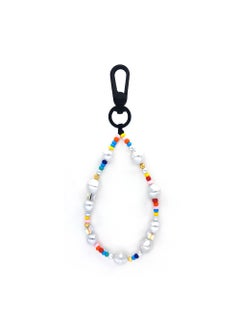 Baroque Imitation Pearl Braided Rainbow Rice Bead Keychain For Women Suitable For Bicycles Cars YS-A230002A