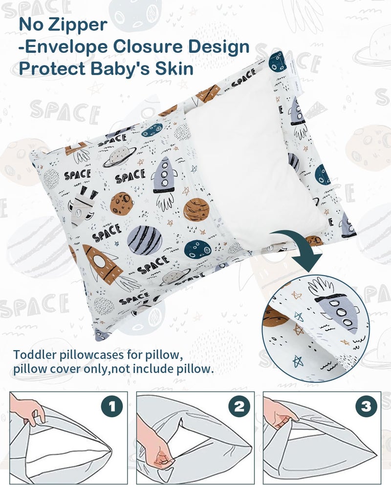 ALVABABY Toddler Pillowcases 2 Pack Organic Cotton Kids Pillow Cover Fit 13"x 18" or 12"x28" Envelope for Girl Boy Sleepy Travel 2TPW31A - Image 4
