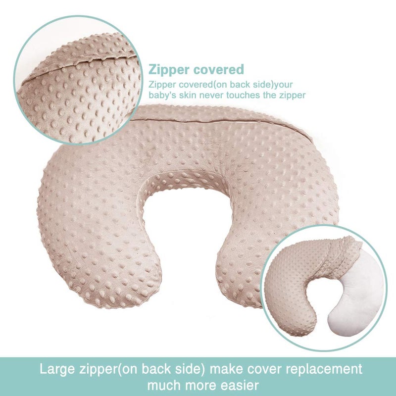 Owlowla Nursing Pillow Cover, Breastfeeding Pillow Slipcover Fits Nursing Pillow for Baby Boy Girl(Tan) - Image 4