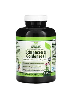 Herbal Secrets Herbal Secrets, Echinacea & Goldenseal, 450 mg , 250 Veggie Capsules  - Image 1