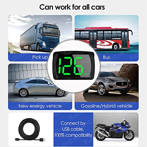 VJOYCAR G20 New GPS Speedometer Car Hud Head Up Display, Universal Auto MPH Digital Speed Gauge Cluster for Cars Truck Motorcycle ATV SUV Pick-up Scooter Golf Cart - Image 3