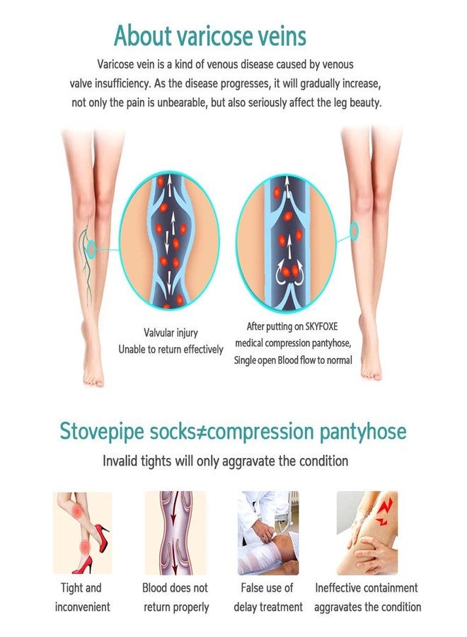 ميلييلا جوارب ضاغطة قطعتين، ضغط 20-30 مم زئبق، جوارب داعمة ضيقة، ضغط متدرج، مغلقة من الأمام، للنساء، لتخفيف التورم والدوالي والوذمة. - Image 4