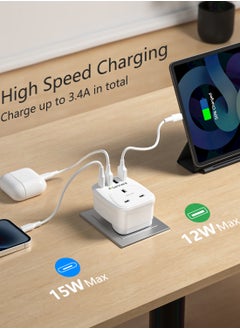 Lencent LENCENT USB Plug Charger UK with 1 Type C and 3 USB Ports, 1 Way Socket Extension, 5-in-1 USB Outlet Plug Extender for Household Appliances, iPhone, Smartphone Tablets, Ideal for Home Office Bedroom  - Image 4